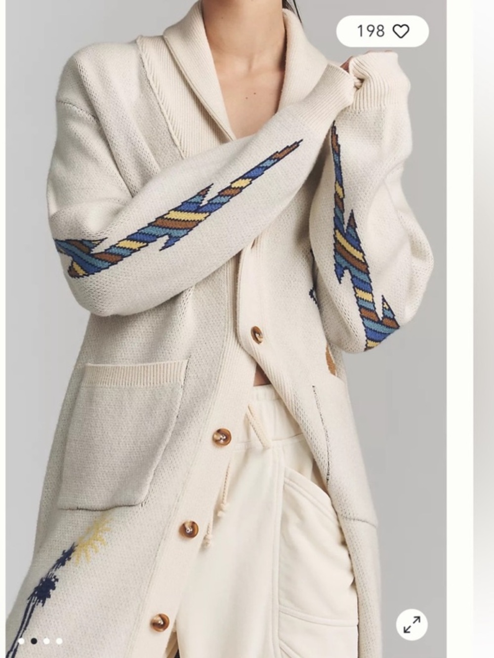 Anthropologie Spiritual Gangster Grateful Sky Estelle Long Cardigan Medium boho - Picture 3 of 15